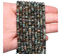 Song Xi 115PCS African Turquoise Rondelle Stone Beads, 2x4mm Natural Abacus Disk Gemstone Beads for Jewelry Making, DIY, Bracelet Necklace Earrings and Craft Supplies Making