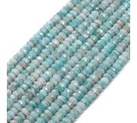 Song Xi 115PCS Amazonite Faceted Rondelle Stone Beads, 2x4mm Natural Abacus Disk Gemstone Beads for Jewelry Making, DIY, Bracelet Necklace Earrings and Craft Supplies Making