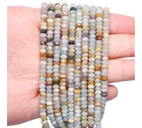 Song Xi 115PCS Colorful Amazonite Rondelle Stone Beads, 2x4mm Natural Abacus Disk Gemstone Beads for Jewelry Making, DIY, Bracelet Necklace Earrings and Craft Supplies Making