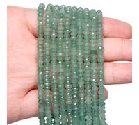 Song Xi 115PCS Green Aventurine Rondelle Stone Beads, 2x4mm Natural Abacus Disk Gemstone Beads for Jewelry Making, DIY, Bracelet Necklace Earrings and Craft Supplies Making