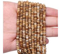 Song Xi 115PCS Picture Stone Rondelle Stone Beads, 2x4mm Natural Abacus Disk Gemstone Beads for Jewelry Making, DIY, Bracelet Necklace Earrings and Craft Supplies Making