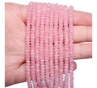 Song Xi 115PCS Pink Cystal Faceted Rondelle Stone Beads, 2x4mm Natural Abacus Disk Gemstone Beads for Jewelry Making, DIY, Bracelet Necklace Earrings and Craft Supplies Making