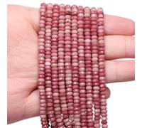 Song Xi 115PCS Red Rhodonite Faceted Rondelle Stone Beads, 2x4mm Natural Abacus Disk Gemstone Beads for Jewelry Making, DIY, Bracelet Necklace Earrings and Craft Supplies Making
