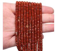Song Xi 115PCS Red Stone Faceted Rondelle Stone Beads, 2x4mm Natural Abacus Disk Gemstone Beads for Jewelry Making, DIY, Bracelet Necklace Earrings and Craft Supplies Making