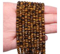 Song Xi 115PCS Tiger Eye Faceted Rondelle Stone Beads, 2x4mm Natural Abacus Disk Gemstone Beads for Jewelry Making, DIY, Bracelet Necklace Earrings and Craft Supplies Making