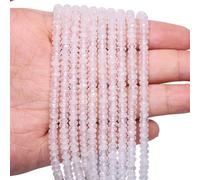 Song Xi 115PCS White Crystal Faceted Rondelle Stone Beads, 2x4mm Natural Abacus Disk Gemstone Beads for Jewelry Making, DIY, Bracelet Necklace Earrings and Craft Supplies Making