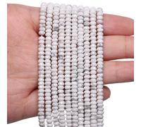 Song Xi 115PCS White Turquoise Rondelle Stone Beads, 2x4mm Natural Abacus Disk Gemstone Beads for Jewelry Making, DIY, Bracelet Necklace Earrings and Craft Supplies Making