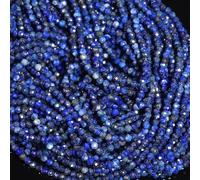 Song Xi 120pcs 3mm Natural Dark Lapis Lazuli Gemstone Beads Faceted Round Loose Stone Beads for Jewelry Making
