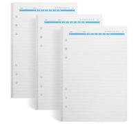 Songaa A5 Refill Paper 3 Packs - 100GSM Thick Refillable Paper 6 Hole Filler Inserts Loose Leaf Paper 120 Sheets/240 Pages, A5 Refill Paper for 6 Ring Binder Journal Notebook (Lined Paper)
