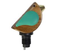 Songbird Specialties Wine Bottle Pourer, Fun Wine Pourer Spout Sings While It Pours, Airtight Wine Bottle Sealer, Acacia Wood with Turquoise Wings