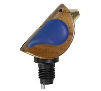 Songbird Specialties Wine Bottle Pourer, Fun Wine Pourer Spout Sings While It Pours, Airtight Wine Bottle Sealer, Acacia Wood with Blue Wings