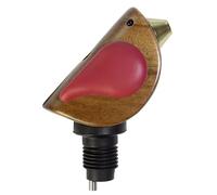 Songbird Specialties Wine Bottle Pourer, Fun Wine Pourer Spout Sings While It Pours, Airtight Wine Bottle Sealer, Acacia Wood with Red Wings