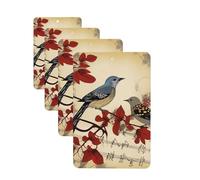 Songbirds Car Air Fresheners Cards Set of 4 Pieces Personalized Car Fresheners Gifts for Men Women Auto Aromatherapy Tablets Hanging Scented Cards for Wardrobe Bathroom