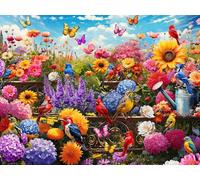 Songbirds in Bloom 500 Piece Jigsaw Puzzle - Vivid HD Colors, Randomly Shaped Interlocking Pieces, Flowers & Birds, Orioles, Cardinals, Bluebirds - Puzzles for Adults, Stress Relief, Problem Solving