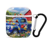 Songbirds on The Farm Case Cover Compatible with AirPods 1&2 Protective PC Shell Carrying Case with Keychain