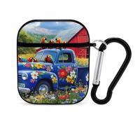 Songbirds on The Farm Case Cover Compatible with AirPods 1&2 Protective PC Shell Carrying Case with Keychain