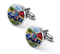 Songbirds on The Farm Fashion Cufflinks for Men Classic Shirts Cuff Links Set for Wedding Business 2.0cm