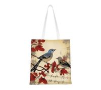 Songbirds Tote Bag For Women,Canvas Shoulder Bags With Pockets Shopping Bag Cute Reusable Grocery Bags