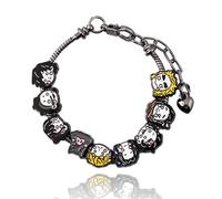 SONGCHANGJEWELRY Demon Slayer Anime Bracelet with 9 Character Charms - Q Style Alloy Chain Featuring Tanjiro, Nezuko, Rengoku, and More - Otaku Gift for Fans and Collectors