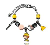 SONGCHANGJEWELRY Demon Slayer Zenitsu Bracelet - Anime-Inspired Beads and Charms Featuring Agatsuma Zenitsu - Thoughtful Gift for Fans and Collectors