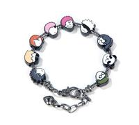 SONGCHANGJEWELRY DIY JJK Charm Bracelet Gifts - 9 Mini Anime Faces in Chibi Style - Gojo, Yuji, Sukuna, Panda & More - Removable Alloy Chain for Fans and Collectors