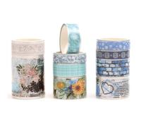 Songdao 10 Rolls Lace Patterns PET Tapes Floral Arts Decorative Tape Set Adhesive Transparent Masking Tapes for DIY Craft, Kids, Scrapbook, DIY, Gift Wrapping, Journal (Style Four)