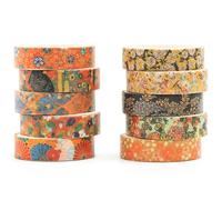 Songdao 12 Rolls Ukiyo-e Style Washi Tape Set Japanese Kyoto Arts Adhesive Tapes Skinny Decorative Masking Tape Sets for Craft, Kids, Scrapbook, DIY, Gift Wrapping (Artisan Spirit)