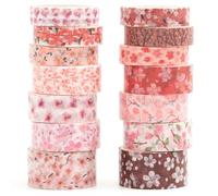 Songdao 14 Rolls Sakura Washi Tape Set Flowers Arts Adhesive Tapes Cherry Blossom Decorative Masking Tape Sets for Craft, Kids, Scrapbook, DIY, Gift Wrapping (Blush Petals)