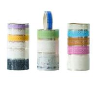 Songdao 15 Rolls Lace Patterns PET Tapes Floral Arts Decorative Tape Set Adhesive Transparent Masking Tapes for DIY Craft, Kids, Scrapbook, DIY, Gift Wrapping, Journal (6-Aurora Waltz)