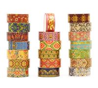 Songdao 20 Rolls Chinese Style Washi Tape Set, Ancient Palace Pattern Decorative Masking Tapes with Gold Foil, Oriental for Craft, Scrapbook, DIY, Gift Wrapping (23-Dancing Phoenix Grace)