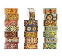 Songdao 20 Rolls Chinese Style Washi Tape Set, Ancient Palace Pattern Decorative Masking Tapes with Gold Foil, Oriental for Craft, Scrapbook, DIY, Gift Wrapping (11-Crimson Palace Elegance)
