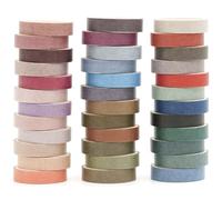Songdao 36 Rolls Solid Colors Washi Tape Pack Pastel Colored Arts Adhesive Tapes Four Seasons Decorative Masking Tape Sets for Craft, Kids, Scrapbook, DIY, Gift Wrapping (Winter)