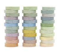 Songdao 36 Rolls Solid Colors Washi Tape Pack Pastel Colored Arts Adhesive Tapes Four Seasons Decorative Masking Tape Sets for Craft, Kids, Scrapbook, DIY, Gift Wrapping (Spring)