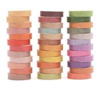 Songdao 36 Rolls Solid Colors Washi Tape Pack Pastel Colored Arts Adhesive Tapes Four Seasons Decorative Masking Tape Sets for Craft, Kids, Scrapbook, DIY, Gift Wrapping (Autumn)