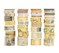 Songdao 36 Rolls Vintage Washi Tape Pack Retro Arts Adhesive Tapes Wide Chronicle Decorative Masking Tape Sets for Craft, Kids, Scrapbook, DIY, Gift Wrapping (Duke Jorge)