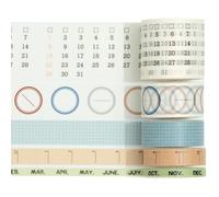 Songdao 5 Rolls Schedule Washi Tape Set Calendar Arts Adhesive Tapes Timelines Decorative Masking Tape Sets for Craft, Kids, Scrapbook, DIY, Gift Wrapping (Traces of Time)