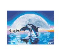 Songdao 5D Diamond Painting Kit, Luminous Diamond Art Easy Kits, Diamond Painting Glow in The Dark Partial Drill Diamond for Adults Kids (Whale)