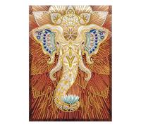 Songdao 5D Diamond Painting Kit, Luminous Diamond Art Easy Kits, Diamond Painting Glow in The Dark Partial Drill Diamond for Adults Kids (Golden Elephant)