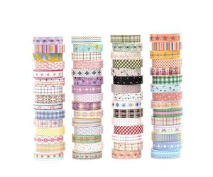 Songdao 60 Rolls Thin Washi Tape Pack Basic Mini Adhesive Tapes Stars, Plaids, Florals, Grids & Dots Patterns Decorative Masking Tape Sets for Craft, Kids, Scrapbook, DIY, Gift Wrapping