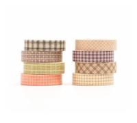 Songdao 8 Rolls Plaid Washi Tape Set, Basic Pattern Masking Tape Classic Checkered Design Decorative for DIY Crafts, Bullet Journal Supplies, Planners, Scrapbook, Card/Gift Wrapping