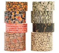 Songdao 8 Rolls Retro Washi Tape Set Vintage Arts Adhesive Tapes Wide Painting Patterned Decorative Masking Tape Sets for Craft, Kids, Scrapbook, DIY, Gift Wrapping (Stone Texture)