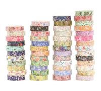 Songdao Flowers Washi Tape Pack 50 Rolls Floral Printed Masking Tape Plants Decorative for Arts, DIY Crafts, Journal Supplies, Planners, Scrapbook, Card/Gift Wrapping