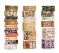 Songdao Vintage Washi Tape Set - 24 Rolls Arts Adhesive Tapes Assorted Retro Decorative Masking Tape Sets for Craft, Kids, Scrapbook, DIY, Gift Wrapping (12-Mystic Tarot)