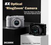Songdian Digital Camera 8X Optical Zoom Lens 5K 64MP Dual Lens Camera Full Color Night Vision for Students Teenagers Beginners-black