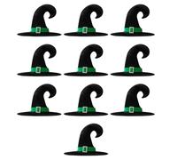 Songelt 10pcs Velvets Witch Hat Collection For Halloween Festivities Unisex Wizard Headgears Handmade Headwears Accessory Halloween Party Supplies