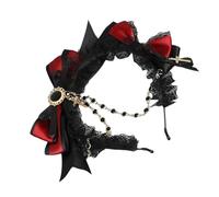 Songelt 2000s Maid Hair Bows For Halloween Punk Bowknot Hair Clip Choker Cuffs Band For Cosplay Party Dressingup Headwear Neckwear Bowknot Clip