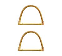 Songelt 2pcs Friendly Practical Woven Rattan Handles Replacement Accesories For Large Handbag Bags And Beach Bags Lightweight Bag Handle