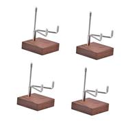 Songelt 4 Pack Modern Rock Artifact Display Systems Easy Assembly Metal Frame Wood Multiple Scene Decoration Easy Setups Modern Rock Art Holders