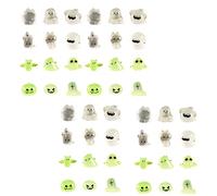 Songelt 48Piece Noctiluc Halloween Miniature Set Glowing Halloween Miniature Decoration Resin Specter Bat Skull Charm For Craft Glowing Trinkets