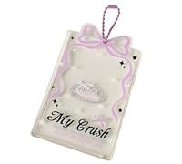 Songelt Acrylic Idol Photocard Holder With Stylish Bowknot Ornament Clear Practical Picture Frame For Collector's Display High Transparency Display